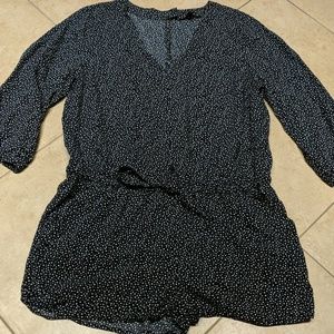 Black White Polka dots Romper Banana Republic